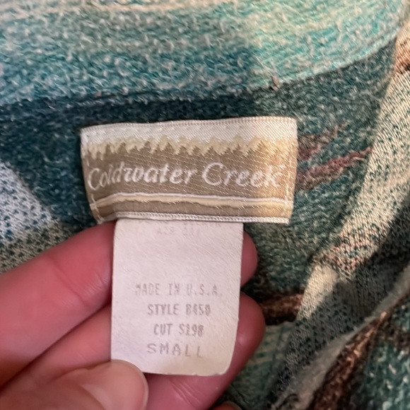 Coldwater Creek women’s small shirt button down shacket Striped Multicolor VTG - Picture 5 of 6